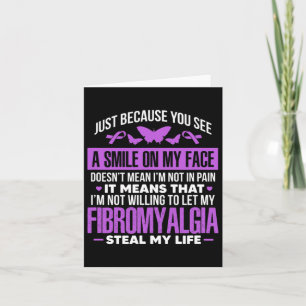 Fibro Warrior Purple Ribbon Butterfly Card