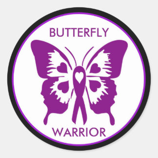 Fibrofairy Butterfly Warrior Round Sticker