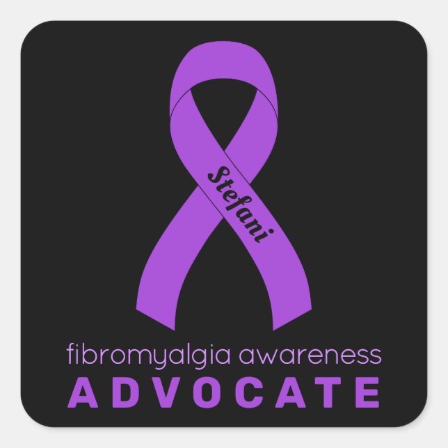 Fibromyalgia Advocate Black Square Sticker (Front)