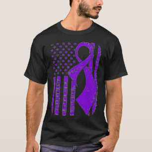Fibromyalgia Awareness American Flag Nobody Fight  T-Shirt