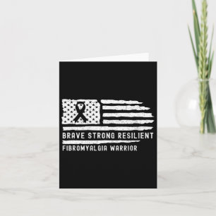 Fibromyalgia Awareness Brave Strong Resilient Warr Card