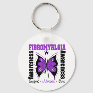 Fibromyalgia Awareness Butterfly Key Ring