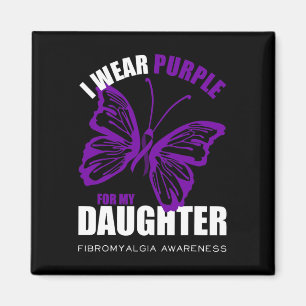 Fibromyalgia Awareness Butterfly Purple Ribbon 1 Magnet