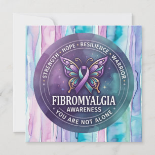 Fibromyalgia Awareness Butterfly Ribbon Card