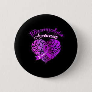Fibromyalgia Awareness Chronic Pain Women Warrior 6 Cm Round Badge