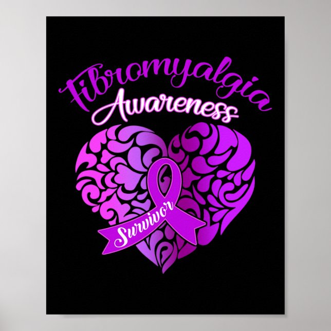 Fibromyalgia Awareness Chronic Pain Women Warrior  Poster (Front)