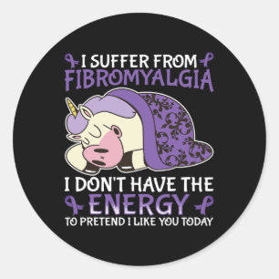 Fibromyalgia Awareness  Classic Round Sticker