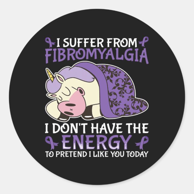 Fibromyalgia Awareness  Classic Round Sticker (Front)