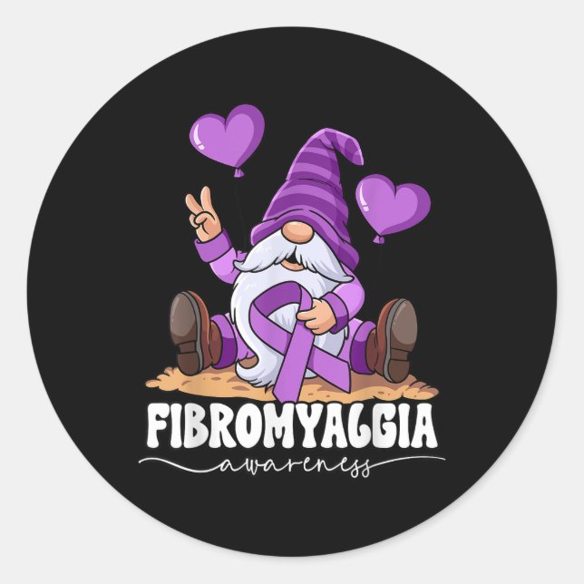 Fibromyalgia Awareness  Classic Round Sticker (Front)
