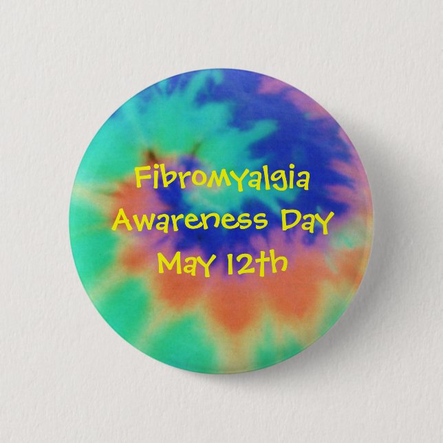 Fibromyalgia, Awareness Day, May 12th-Button 6 Cm Round Badge (Front)