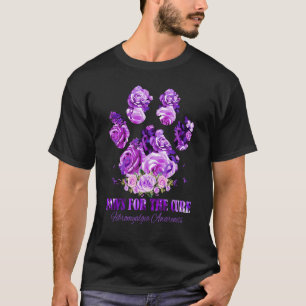 Fibromyalgia Awareness Dog Paws Flower  Apparel T-Shirt