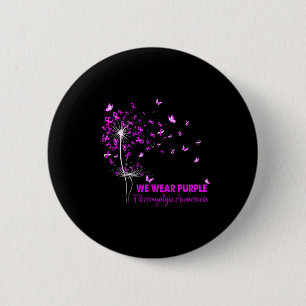 Fibromyalgia Awareness Faith Hope Love Dandelion  6 Cm Round Badge