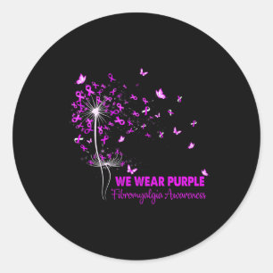 Fibromyalgia Awareness Faith Hope Love Dandelion Classic Round Sticker
