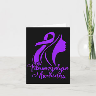 Fibromyalgia Awareness Fibro Warrior Purple Ribbon Card