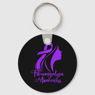 Fibromyalgia Awareness Fibro Warrior Purple Ribbon Key Ring