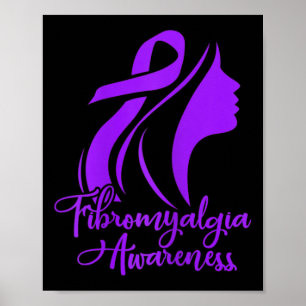 Fibromyalgia Awareness Fibro Warrior Purple Ribbon Poster