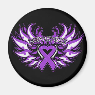 Fibromyalgia Awareness Heart Wings.png Magnet