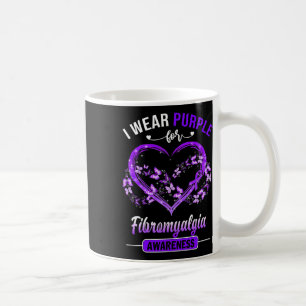 Fibromyalgia Awareness I Wear Purple Butterfly Hea Coffee Mug