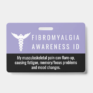 Fibromyalgia Awareness ID patience pvc badge