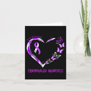 Fibromyalgia Awareness I'm Survivor Heart Ribbon 1 Card