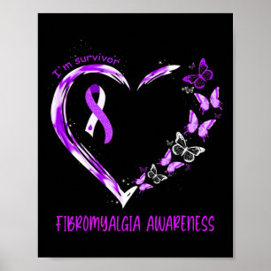 Fibromyalgia Awareness I'm Survivor Heart Ribbon 1 Poster