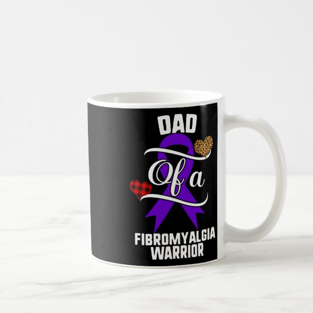 Fibromyalgia Awareness Leopard Buffalo Plaid Famil Coffee Mug (Right)