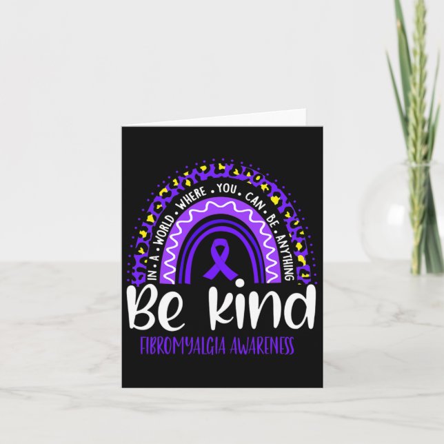 Fibromyalgia Awareness Leopard Rainbow Choose Kind Card (Front)