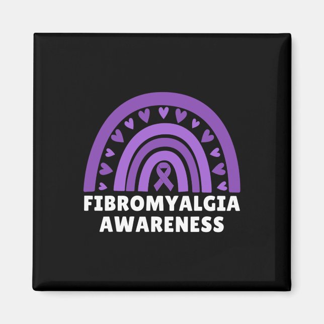 Fibromyalgia Awareness Men Women Cute Rainbow Fibr Magnet (Front)