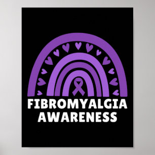 Fibromyalgia Awareness Men Women Cute Rainbow Fibr Poster