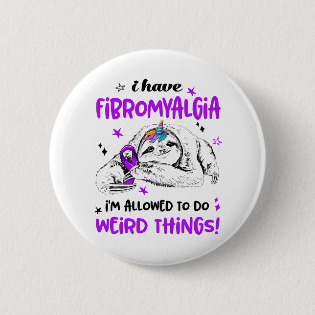 Fibromyalgia Awareness Month Ribbon Gifts 6 Cm Round Badge (Front)