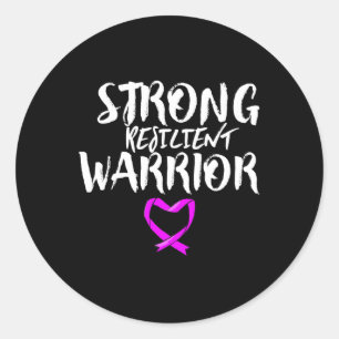 Fibromyalgia Awareness Month Strong Resilient Classic Round Sticker