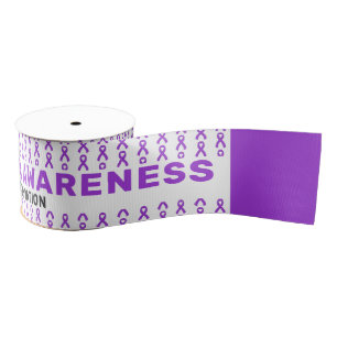 Fibromyalgia Awareness Pattern Ribbon Grosgrain Ribbon