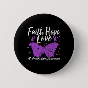 Fibromyalgia Awareness Purple Butterfly Fibro Warr 6 Cm Round Badge