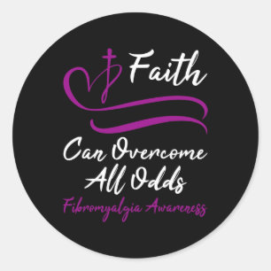 Fibromyalgia Awareness Purple Ribbon Fibromyalgia  Classic Round Sticker