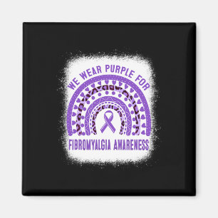 Fibromyalgia Awareness Purple Ribbon Rainbow Magnet