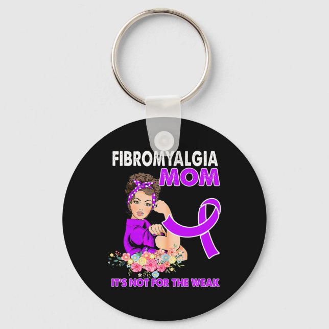 Fibromyalgia Awareness Ribbon 1  Key Ring (Front)