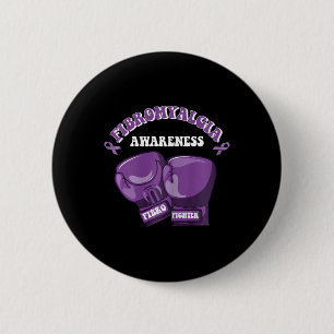 Fibromyalgia Awareness Ribbon Boxing Gloves Fibro 6 Cm Round Badge