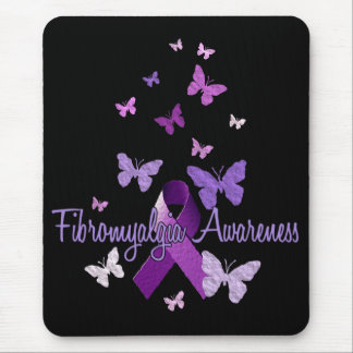Fibromyalgia Awareness (ribbon & butterflies) Mouse Pad