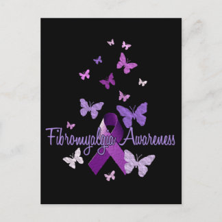 Fibromyalgia Awareness (ribbon & butterflies) Postcard