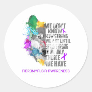 Fibromyalgia Awareness Ribbon Support Gifts Classic Round Sticker