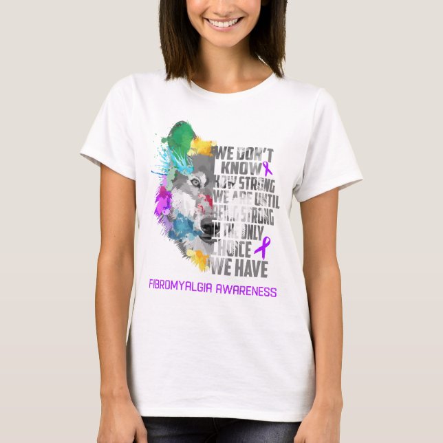 Fibromyalgia Awareness Ribbon Support Gifts T-Shirt (Front)