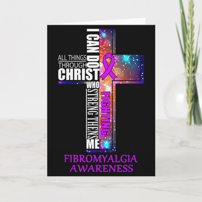 Fibromyalgia Awareness Shirt - Christmas Gift Shir Card (Front)