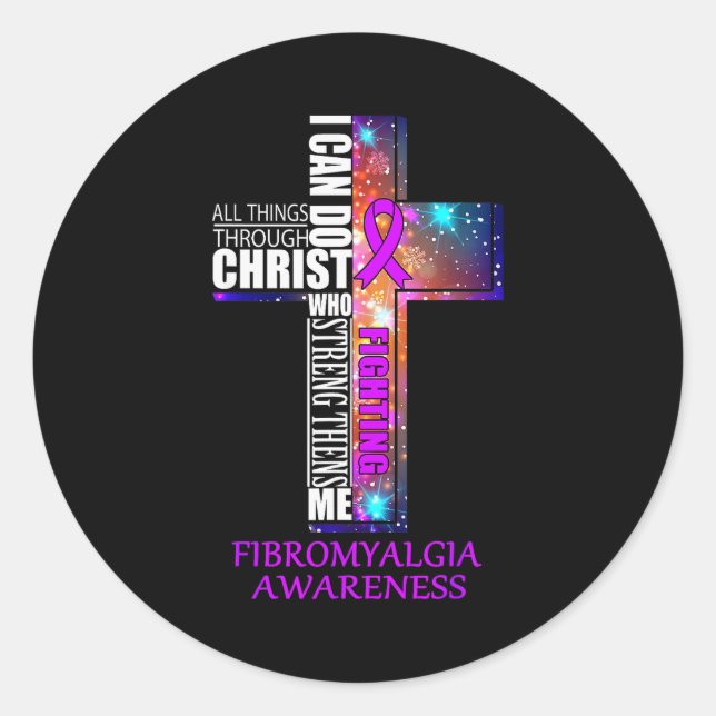 Fibromyalgia Awareness Shirt - Christmas Gift Shir Classic Round Sticker (Front)