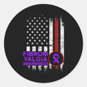 Fibromyalgia Awareness Survivor Proud Warrior 13 Classic Round Sticker