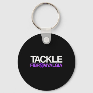 Fibromyalgia Awareness Survivor Tackling Warrior Key Ring