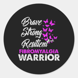 Fibromyalgia Awareness Tee For A Fibromyalgia Warr Classic Round Sticker