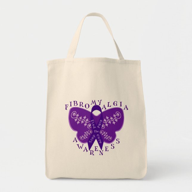 Fibromyalgia Awareness Tote Bag -Shopping (Front)