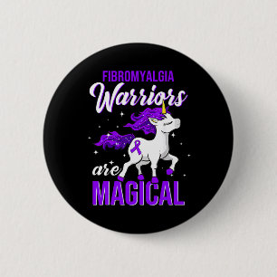 Fibromyalgia Awareness Warrior Fun Unicorn 6 Cm Round Badge