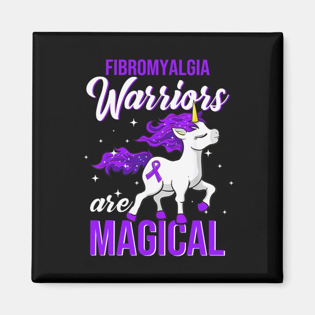 Fibromyalgia Awareness Warrior Fun Unicorn  Magnet (Front)