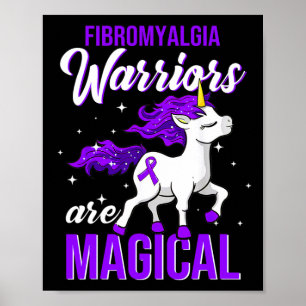 Fibromyalgia Awareness Warrior Fun Unicorn Poster